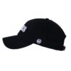 A black hat with the words " trust " on it.