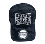 A black hat with a patch on it