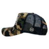 A camo hat with a black mesh back.