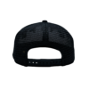 A black hat with a logo on it.